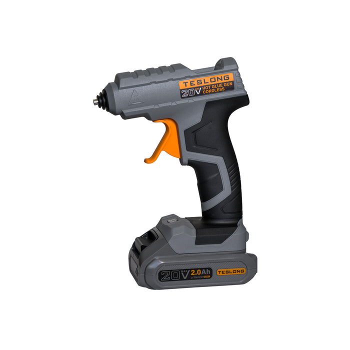 Cordless hot glue gun, black and orange trigger design, ML-CG04 product view
