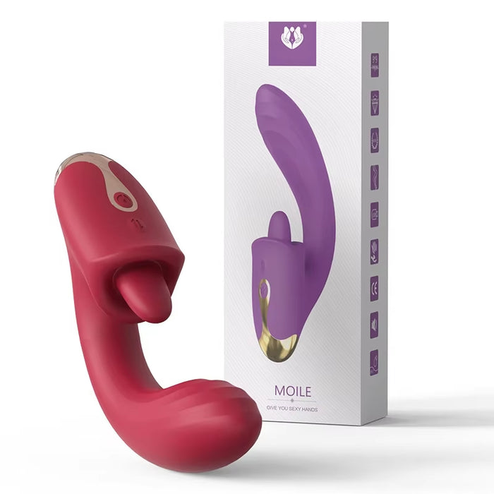 Modern Style Point Vibrator Adult Sex Toy for Female Masturbation Tongue Licking Massage Stick