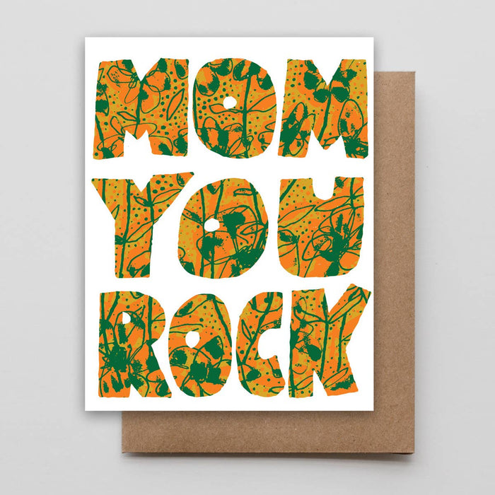 Mom You Rock Letterpress Card by Hammerpress