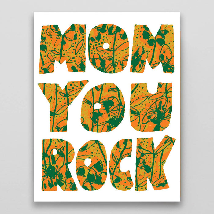 Mom You Rock Letterpress Card by Hammerpress