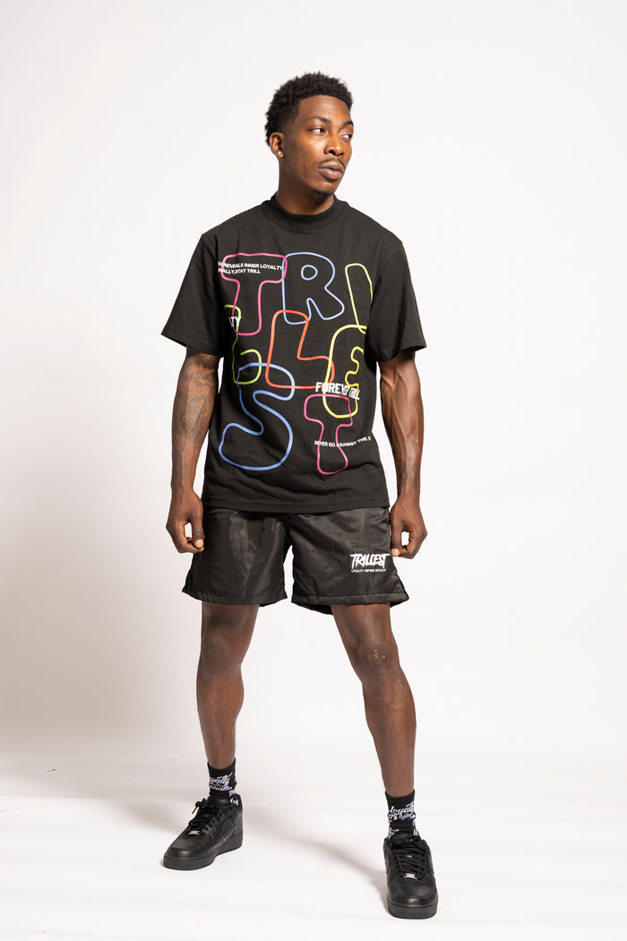 Multi Color T-Shirt (Boxy Fit)- Black