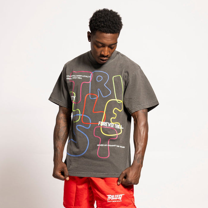 Multi Color T-Shirt (Boxy Fit)- Shadow Gray