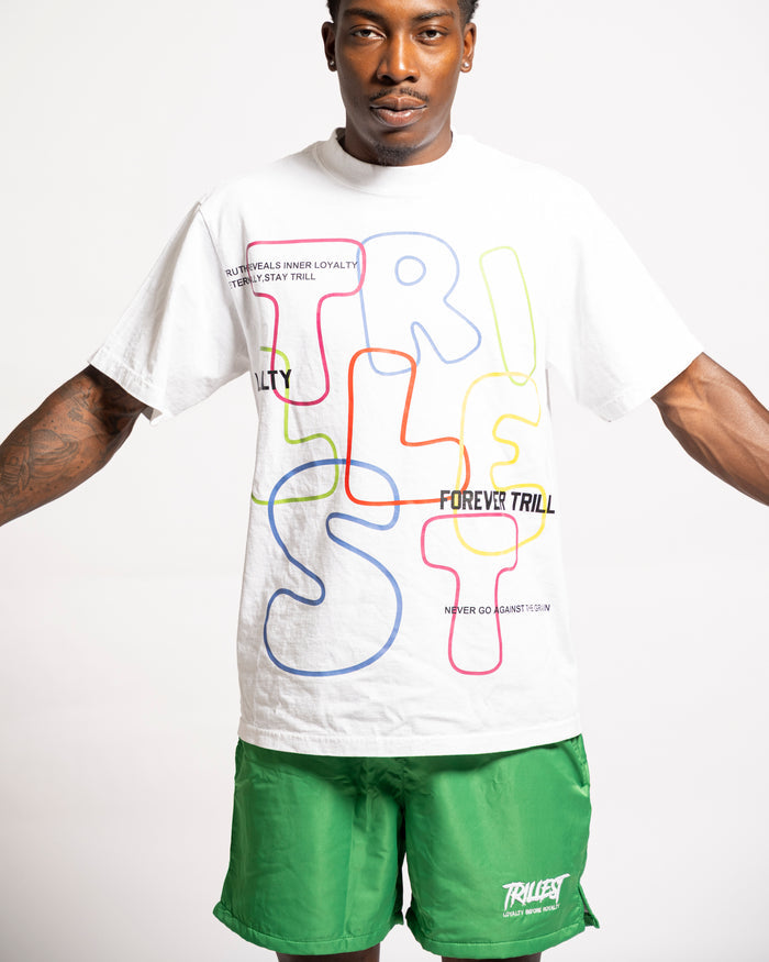 Multi Color T-Shirt (Boxy Fit)- White