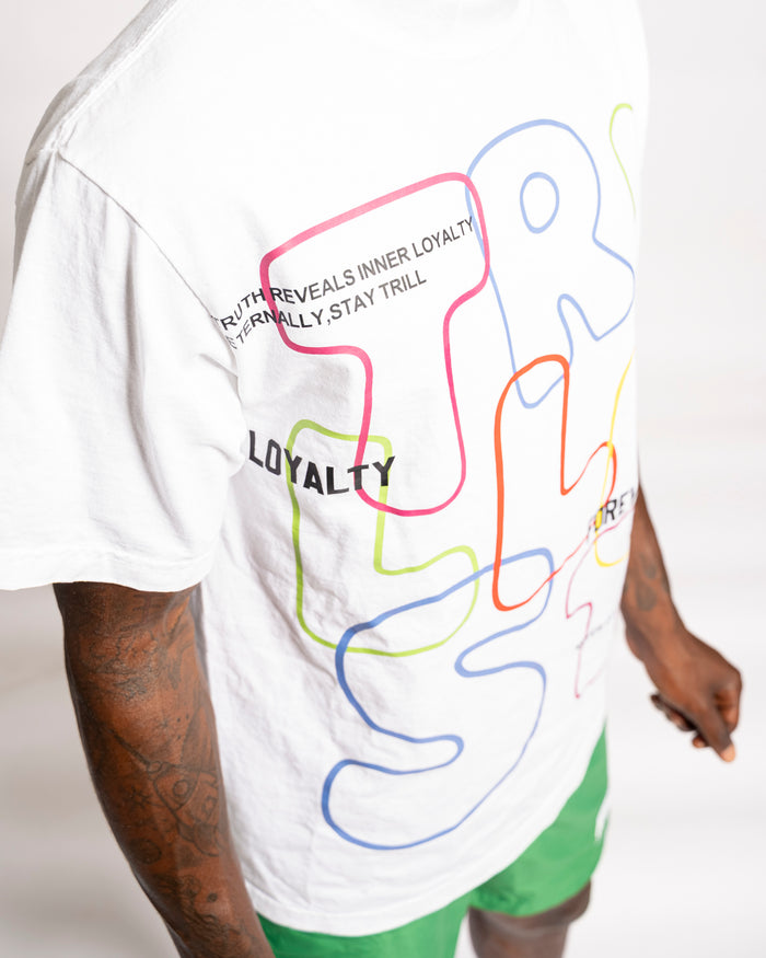 Multi Color T-Shirt (Boxy Fit)- White