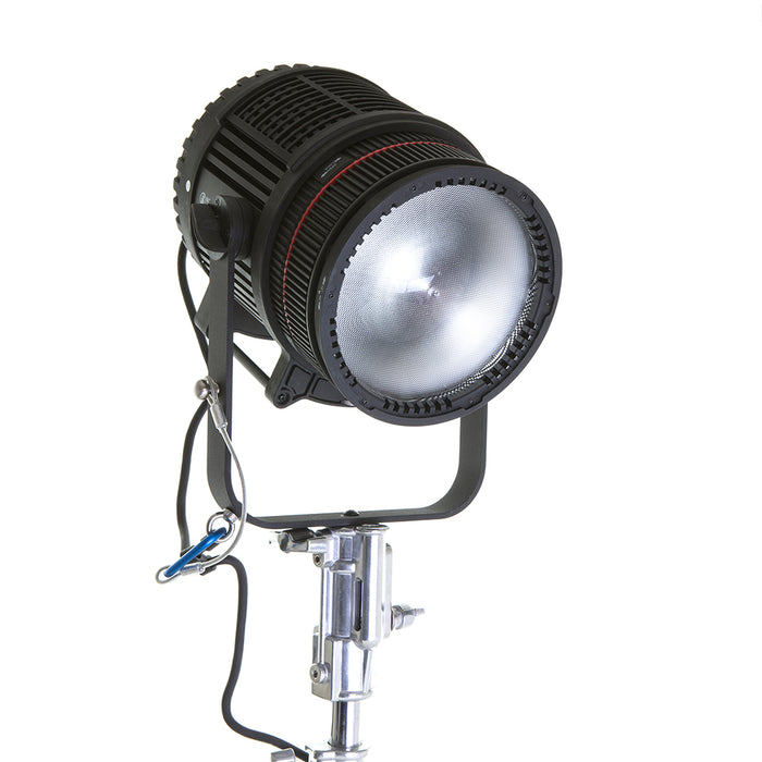 NanGuang 200W LED Fresnel lighting head with a black exterior and a large front lens.