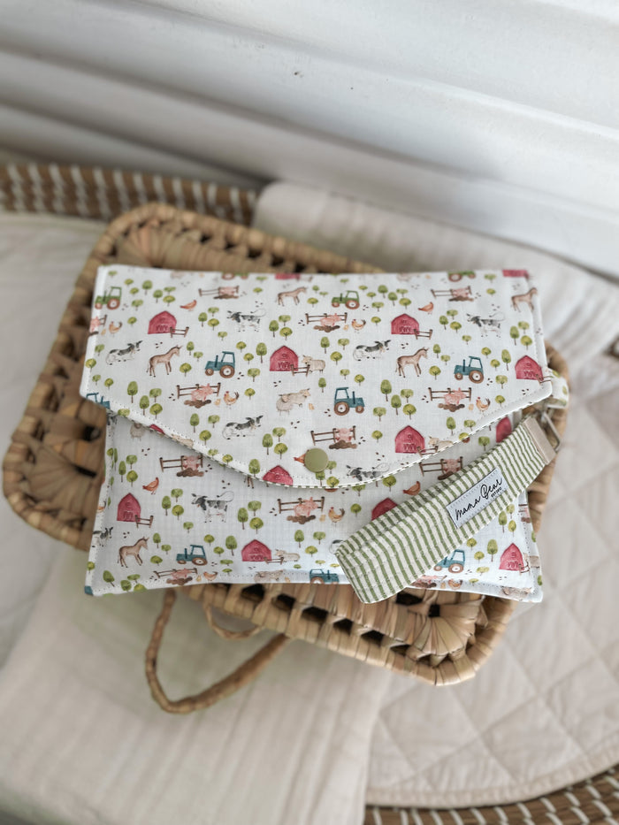 Nappy Wallet & Tractor Moccasin Set | Farm Days