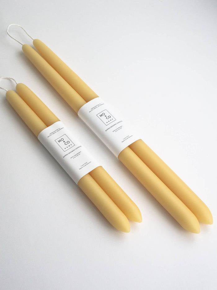 Mo&Co Home 10 Inches Mo&Co Home - 10" & 14" - 100% Beeswax Dipped Candles | Natural Gold