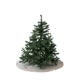 Linen Tales Holiday Natural Linen Christmas Tree Skirt