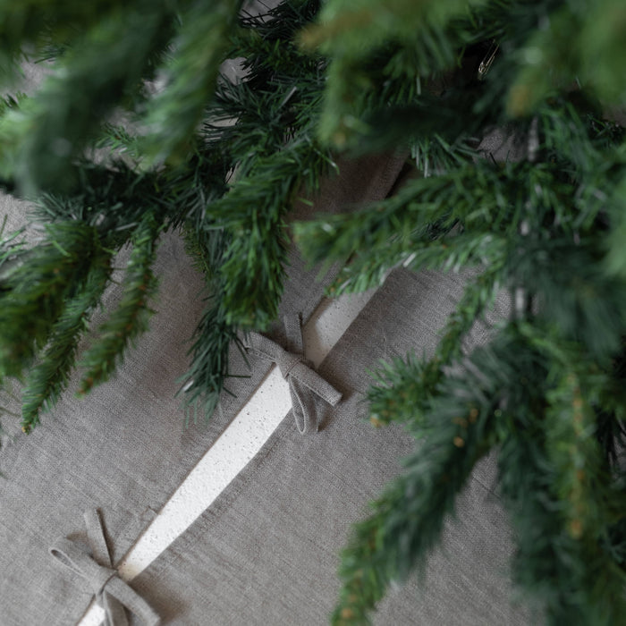 Linen Tales Natural Linen Christmas Tree Skirt