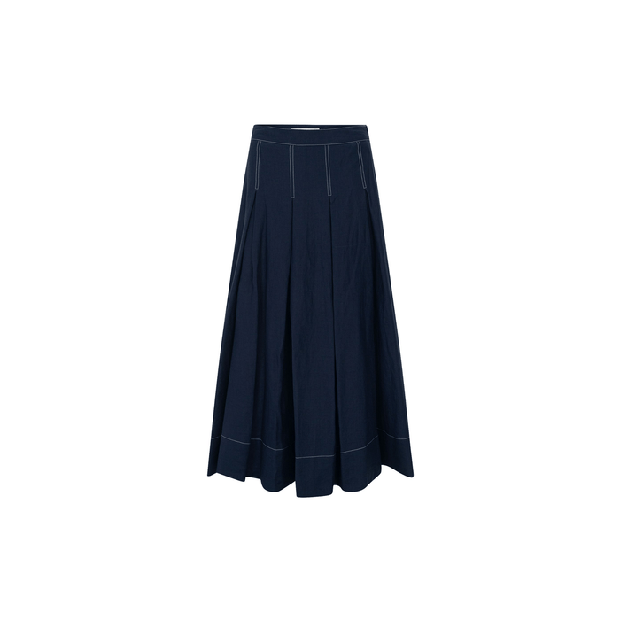 Studio D'aaRI SHOP Extra Small Navy 4-Tucks Flare Skirt