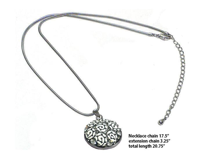 Necklace Chain and Pendant  Rhodium Plated Snake Design Chain with Extension #AR85010-4