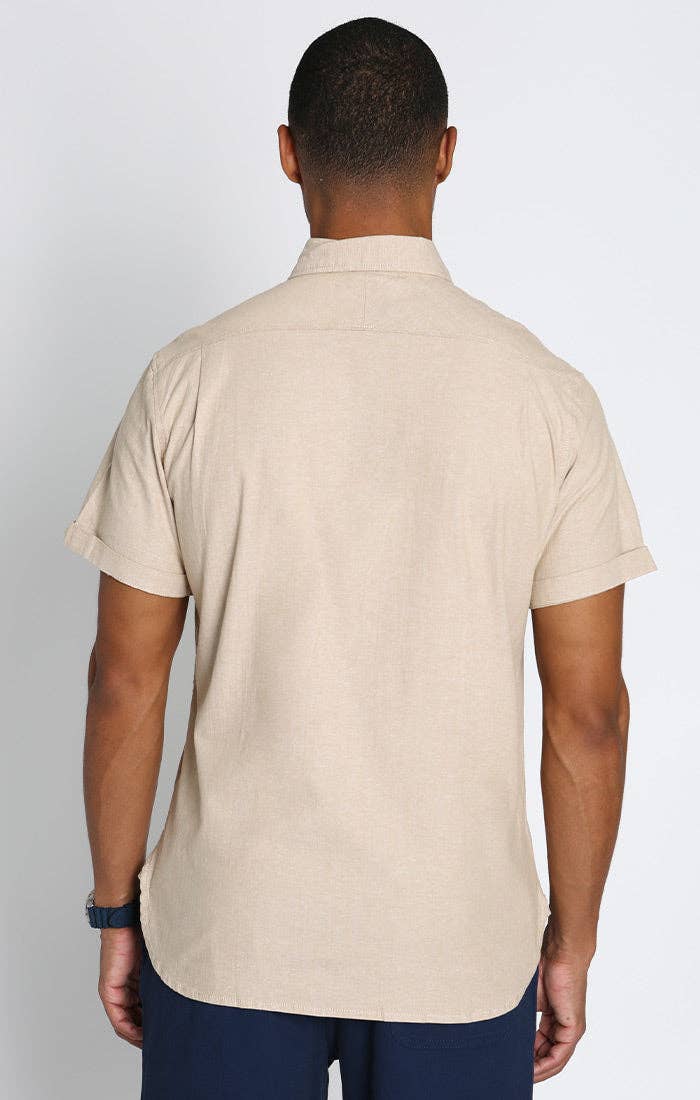 JACHS Clothing JACHS - Beige Noho Short Sleeve Chambray Shirt