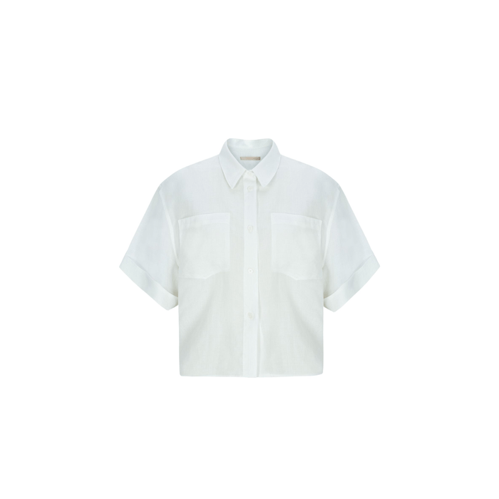 Studio D'aaRI SHOP Open-Back Linen Shirt