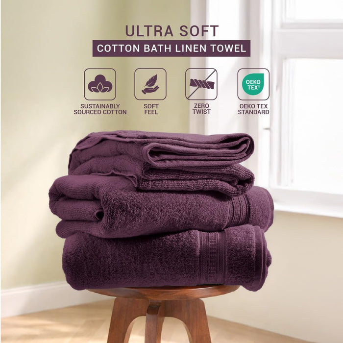 Opulent 100% Cotton Bath Towel, 550 GSM, Solid, Dark Violet