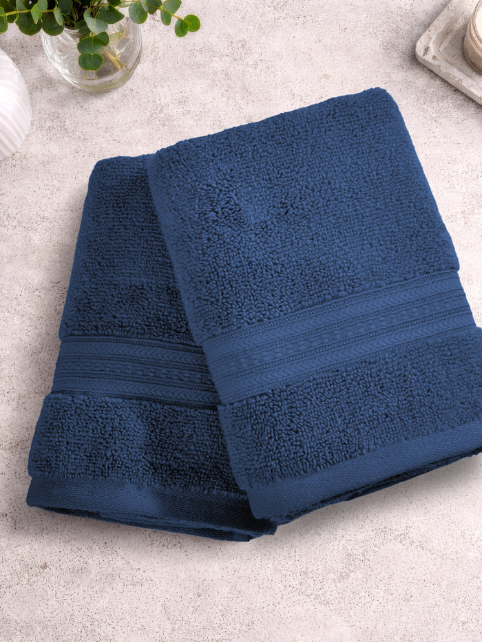 Opulent 100% Cotton Hand Towel, 550 GSM, Solid, Light Blue
