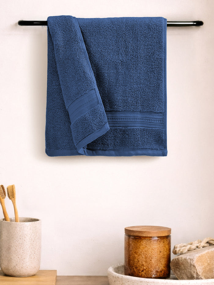 Opulent 100% Cotton Hand Towel, 550 GSM, Solid, Light Blue