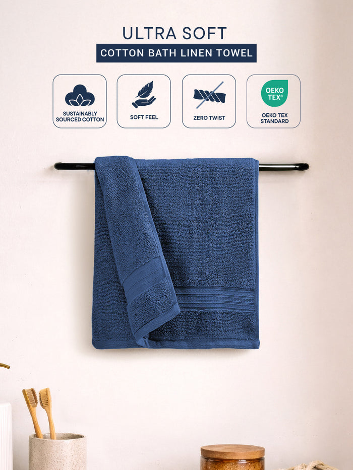 Opulent 100% Cotton Hand Towel, 550 GSM, Solid, Light Blue
