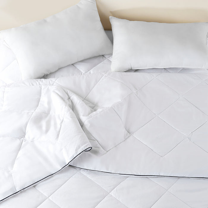 Orion 100% Cotton Double Quilt, 400 TC, Solid, White