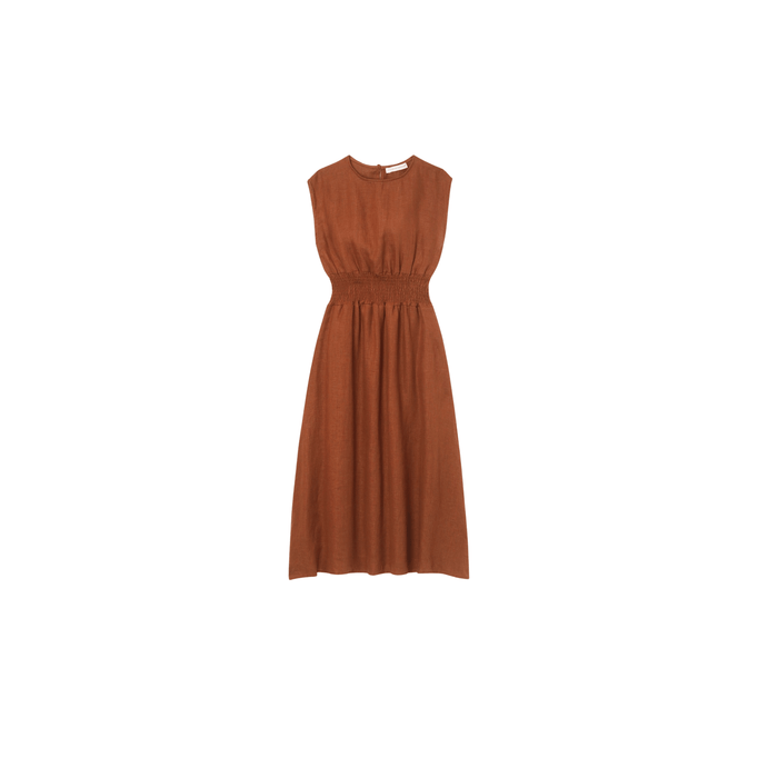 Beaumont Organic Clothing Rust / Extra Small Ottillie May Linen Dress