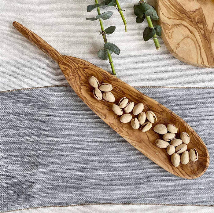 Scents and Feel Kitchenware Oval Narrow Tapas Dish Olive Wood