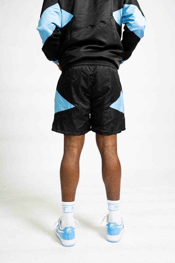 Panel Windbreaker Shorts - Black\UNC Blue