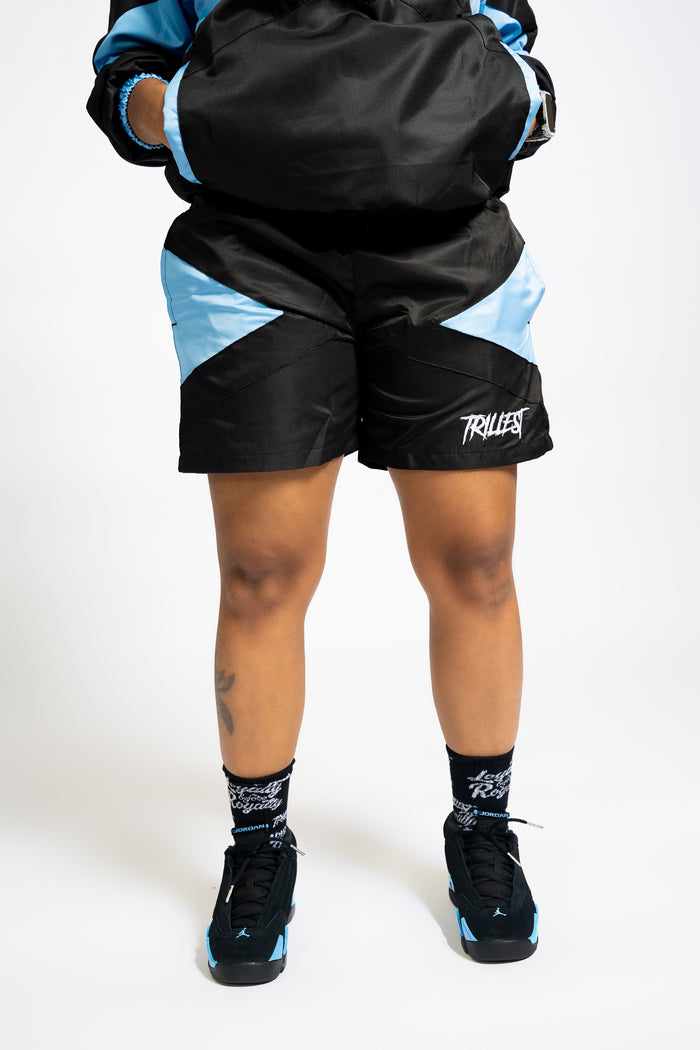 Panel Windbreaker Shorts - Black\UNC Blue