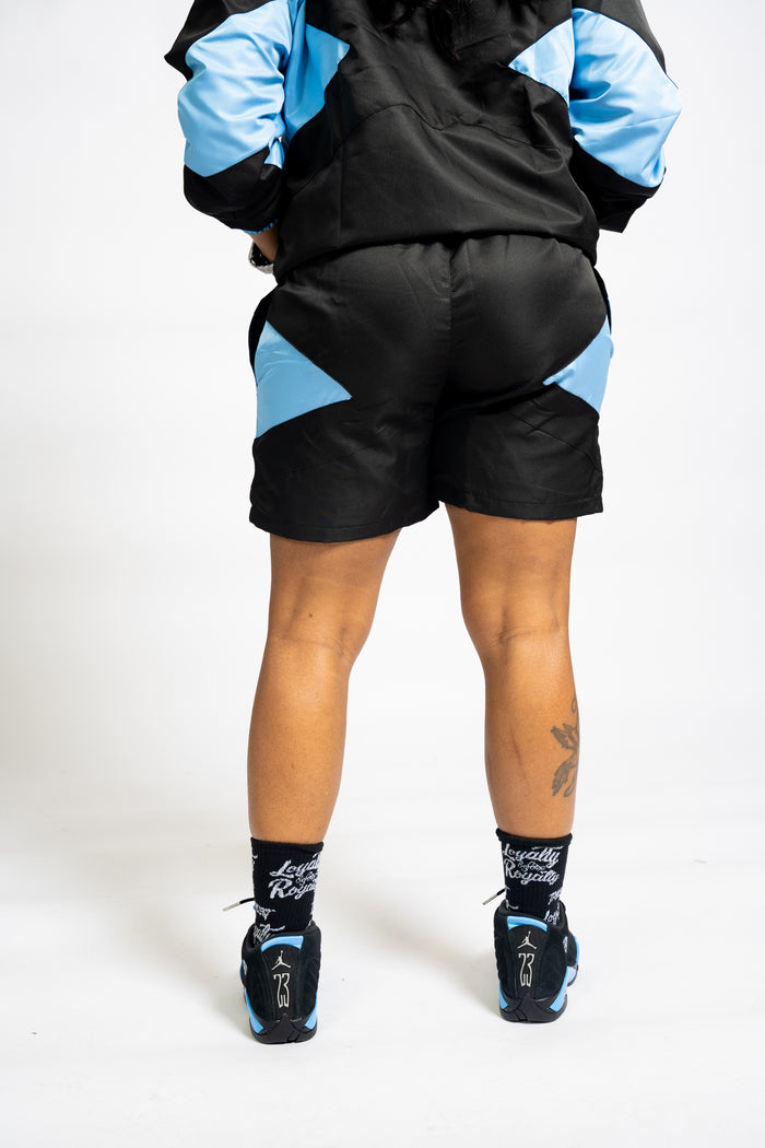 Panel Windbreaker Shorts - Black\UNC Blue