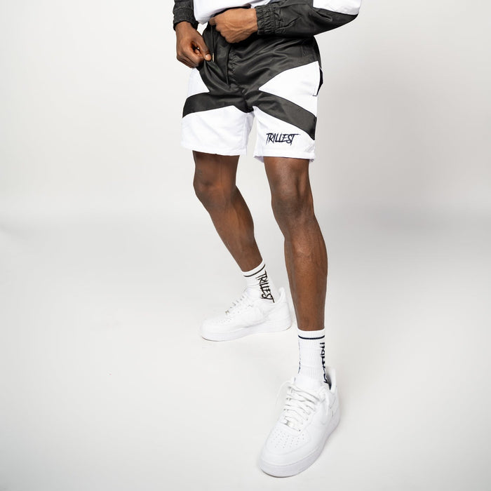 Panel Windbreaker Shorts - Black\White