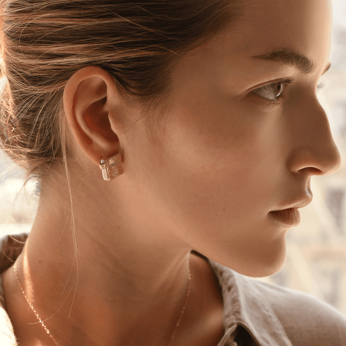 8.6.4 SHOP Pearl & Brass Stud Earrings