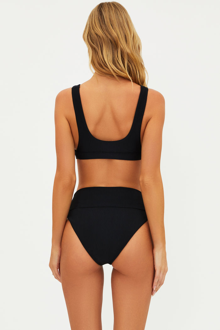 black ribbed bikini set