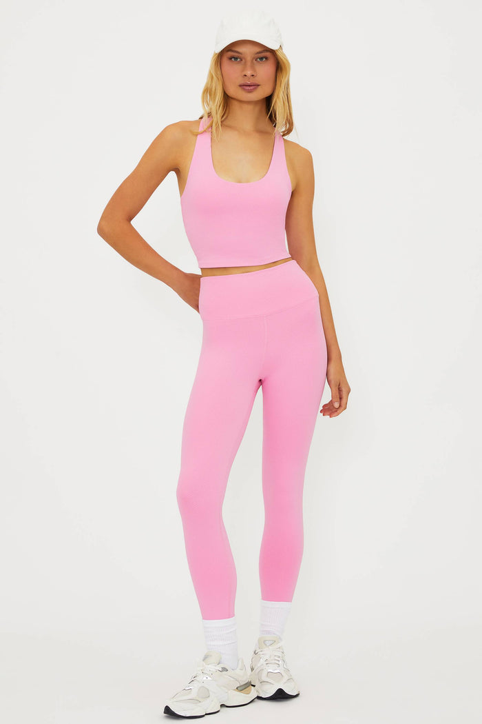 Matching ink waffle active set with full length leggings and a cropped top