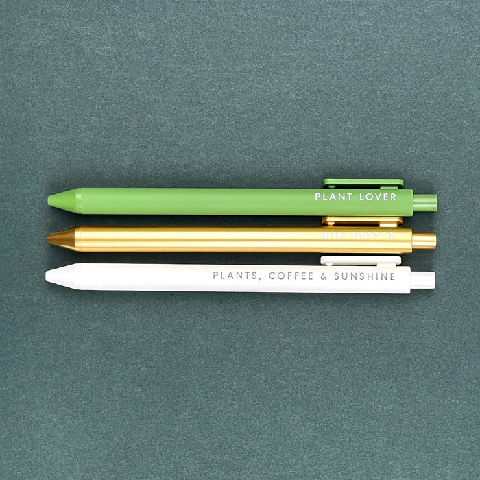 Ruff House Print Shop Plant Jotter Gel Pen: Set of 3