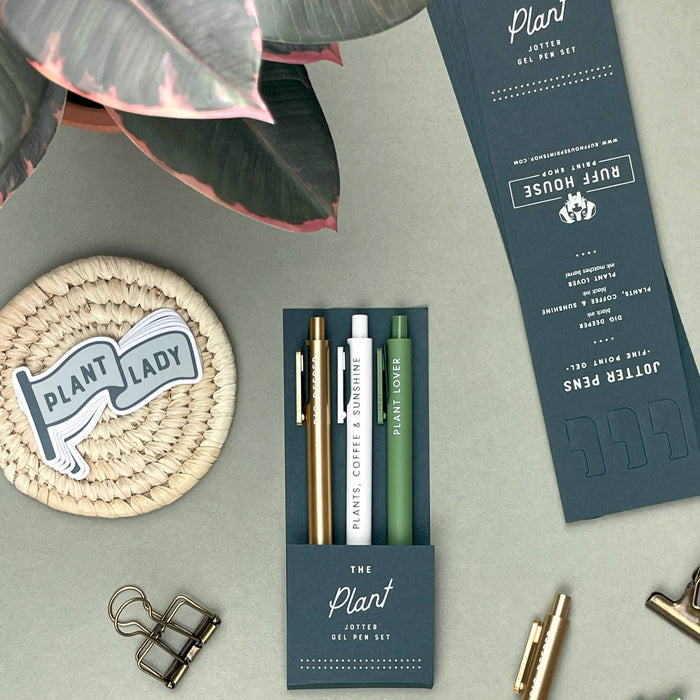 Ruff House Print Shop Plant Jotter Gel Pen: Set of 3