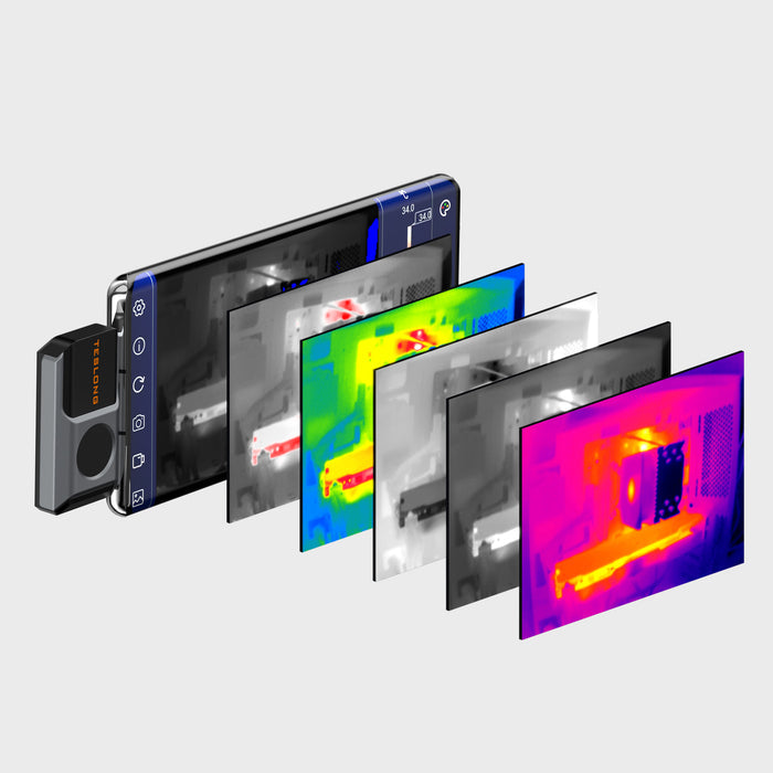 Pocket thermal infrared camera for Android phone, USB-C attached, with thermal display and temperature readings