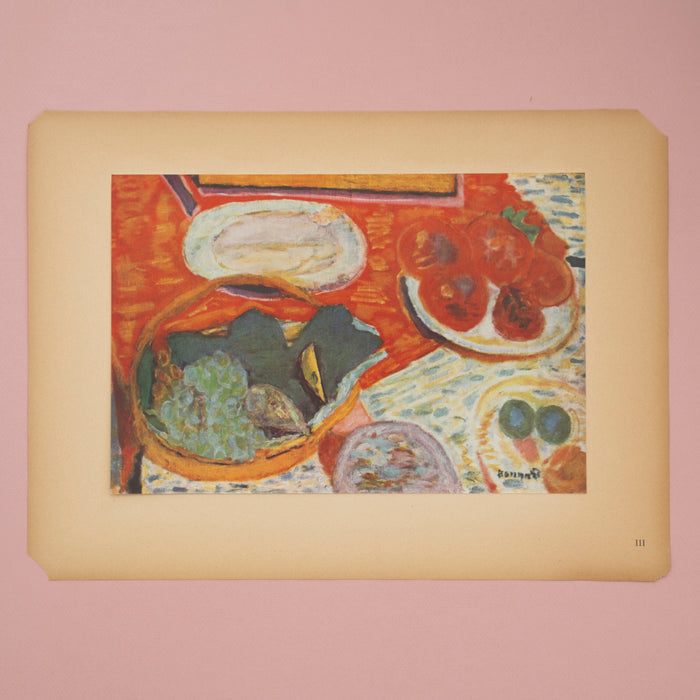 Rare Vintage 1944 Bonnard Still Life “Fruits” French Art Print
