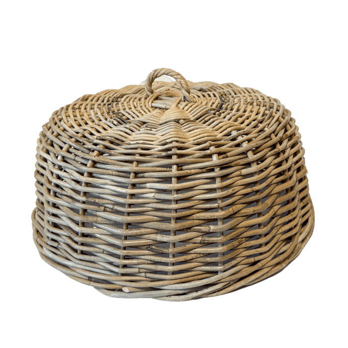 Basketly Rattan Cloche Dome Food Cover, Various Sizes