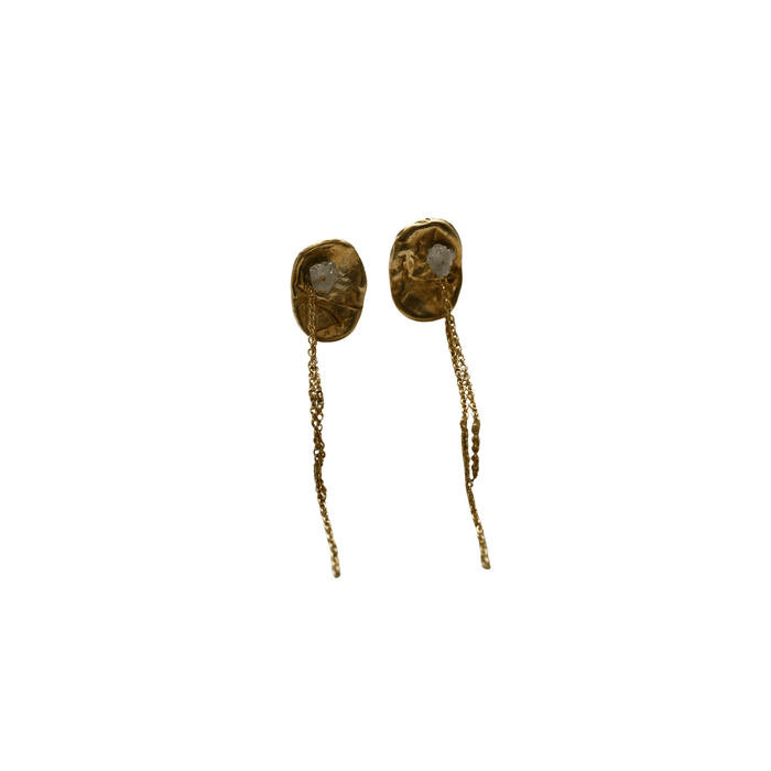 8.6.4 SHOP Raw Diamond & Brass Stud Earrings