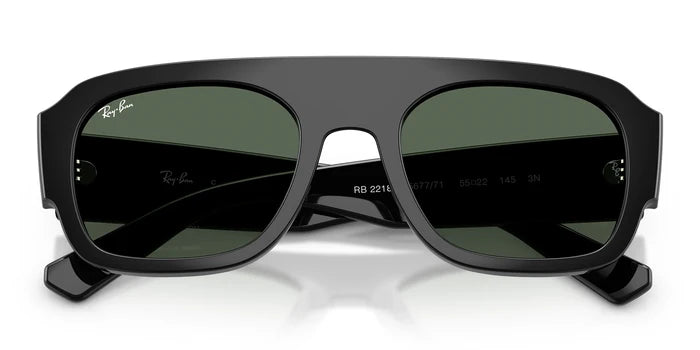 RayBan RB2218-Black With Green Lenses