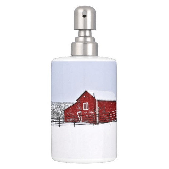 Red Barn in Winter Bathroom Set