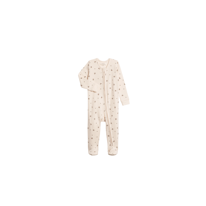 Colored Organics Baby Clothing Lindsey Floral / Olive / 0-3M Ribbed Zipper Sleeper