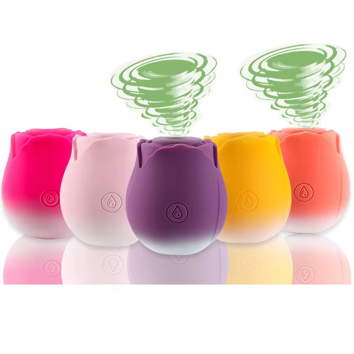 Rose Vibrator Breast Massager and Clitoris Stimulator Sex Products with Vibrating for Egg Sucking Toy for Women