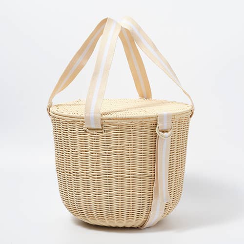 Sunnylife Sunnylife - Round Picnic Cooler Basket Le Weekend Natural