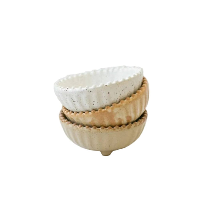 Fodory Kitchen & Dining Ruffled Edge Ceramic Pinch Bowl, Various Colors
