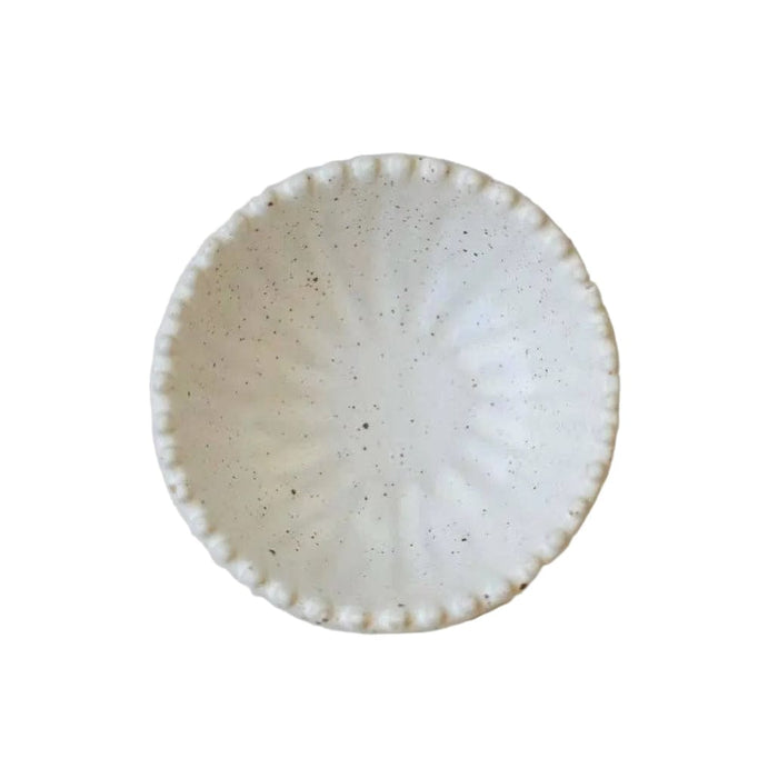 Fodory Kitchen & Dining White Ruffled Edge Ceramic Pinch Bowl, Various Colors
