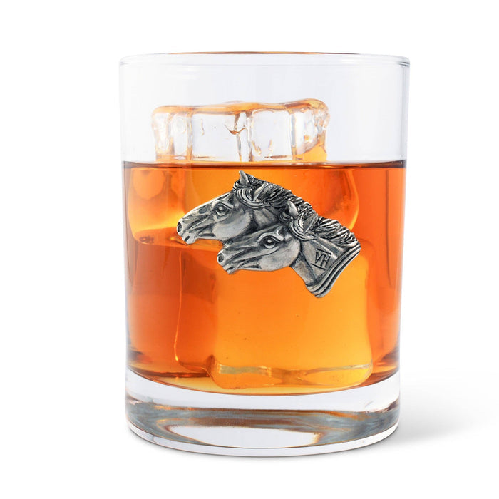 Vagabond House Running Horse Double Old Fashion Bar Glass