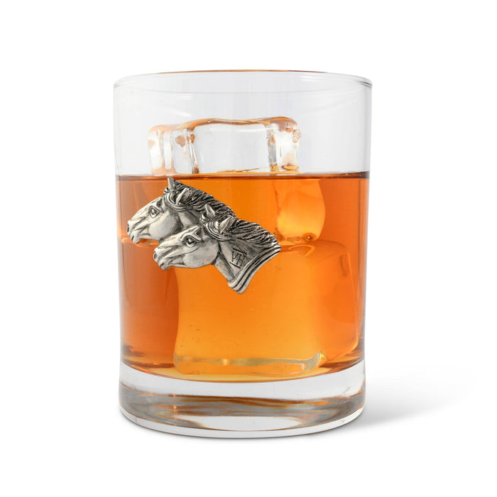 Vagabond House Running Horse Double Old Fashion Bar Glass