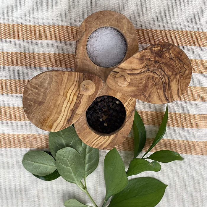 Scents and Feel Kitchenware Salt and Pepper Keeper Olive Wood