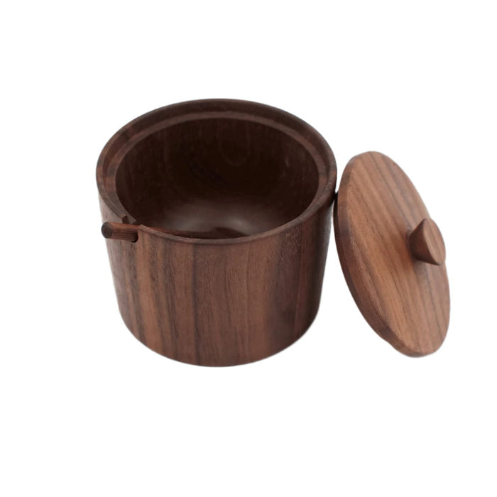 JBrody & Co. Tableware Salt Cellar, Walnut Wood