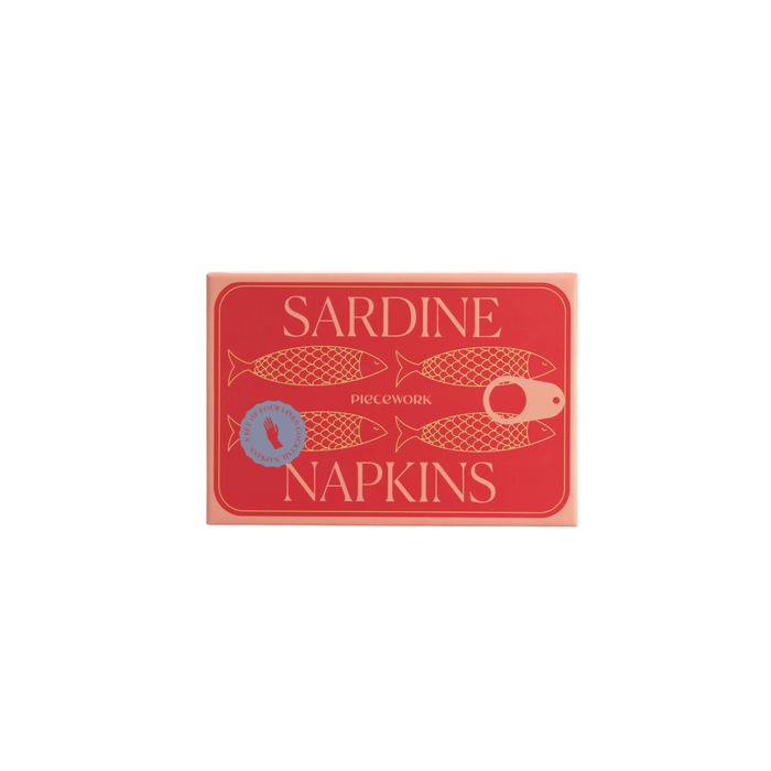 Piecework SHOP Sardine Cocktail Napkins, Set of 4