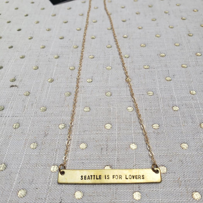 Seattle Is For Lovers Bar Necklace